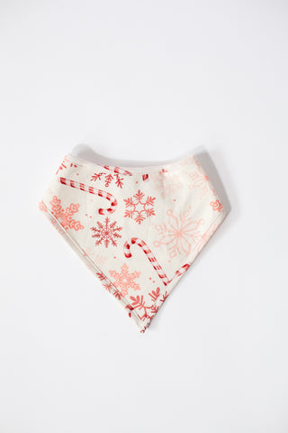 My First Candy Cane: Bamboo Bib in Blue & Peach