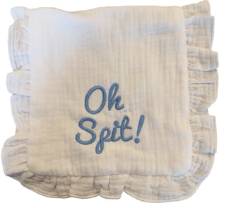 Personalized Ruffle Burp Cloth – Soft Muslin Baby Gift